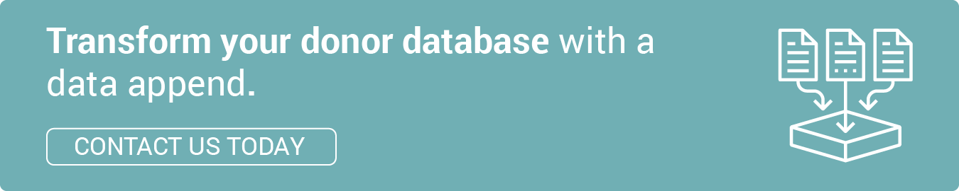Contact us to transform your donor database with a data append.