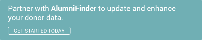 Partner with AlumniFinder to update and enhance your donor data. Click the link to get started today. 